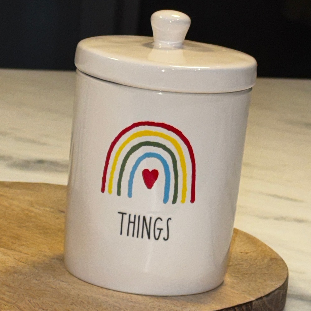 Rae Dunn Artisan Collection Ceramic “Things” canister